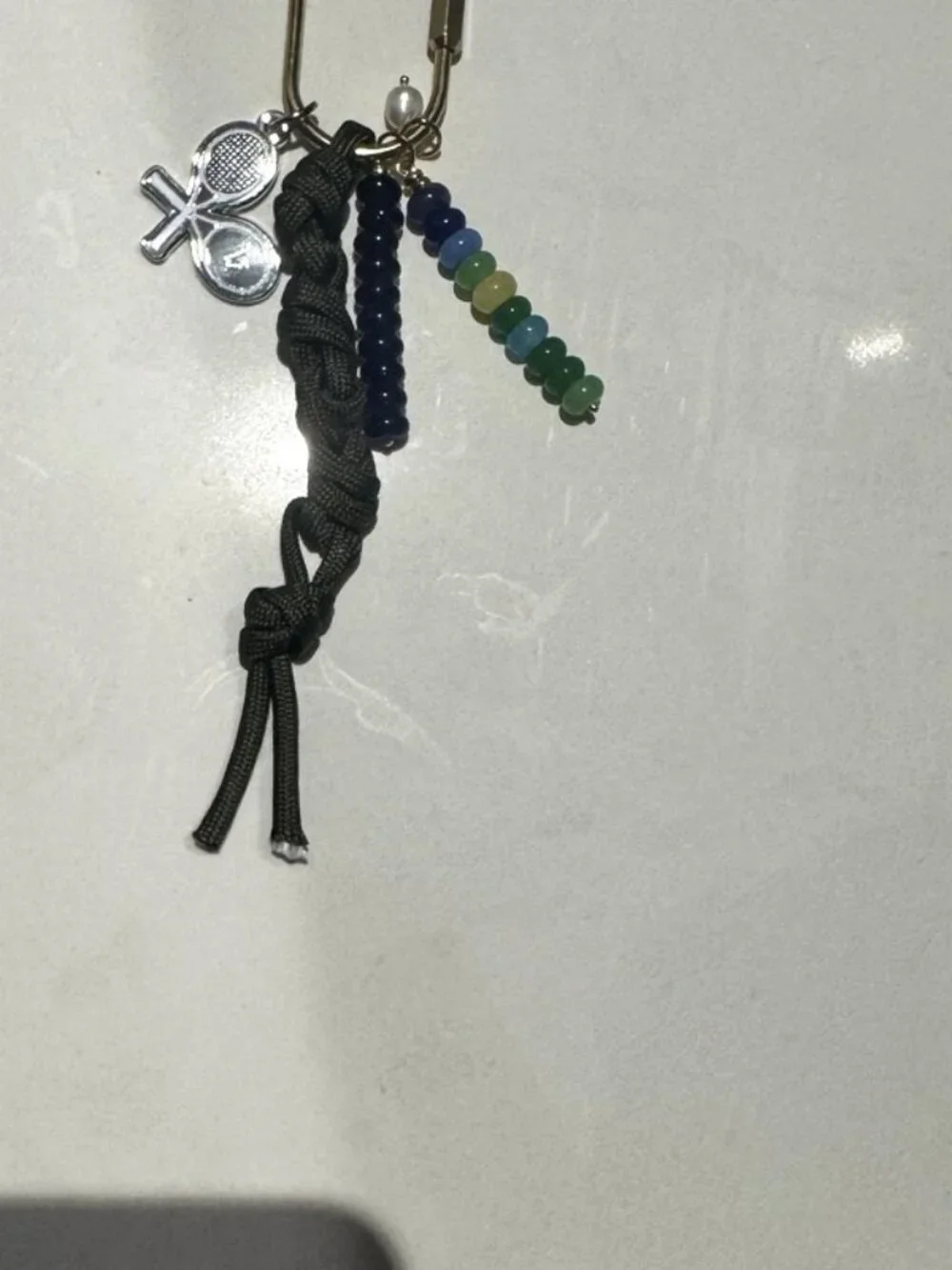 Vuori US Open NYC Exclusive Bag Charm Keychain Tennis Racket Beads Rare